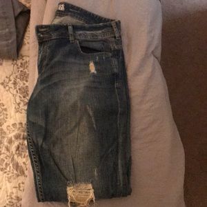 Distressed boyfriend jeans